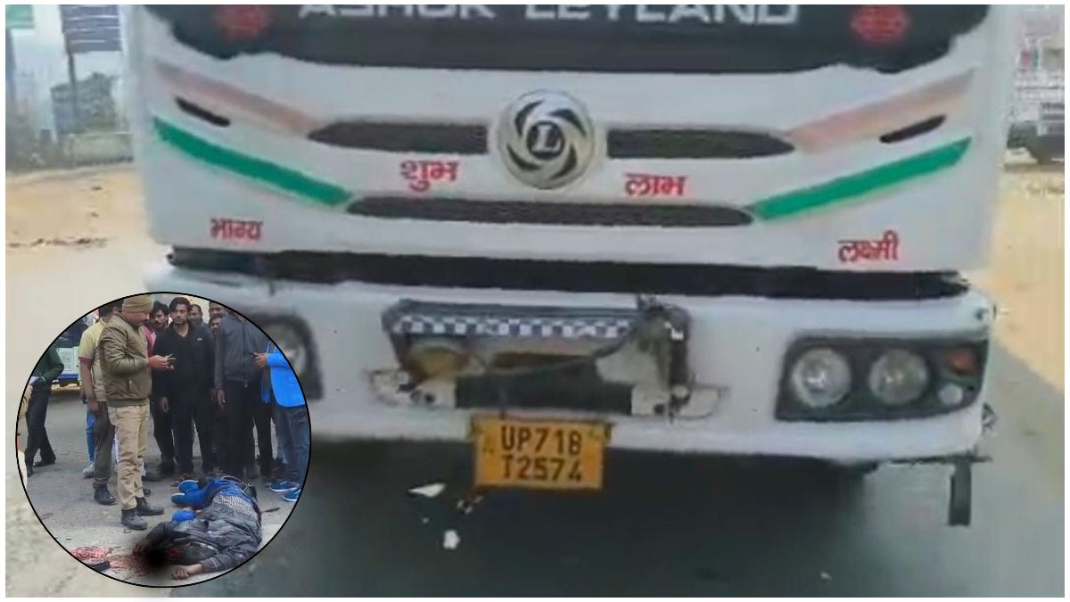 बाराबंकी में पल्हरी ओवरब्रिज के नीचे डंपर और ऑटो रिक्शा की भीषण टक्कर के बाद क्षतिग्रस्त ऑटो और हादसे का दृश्य