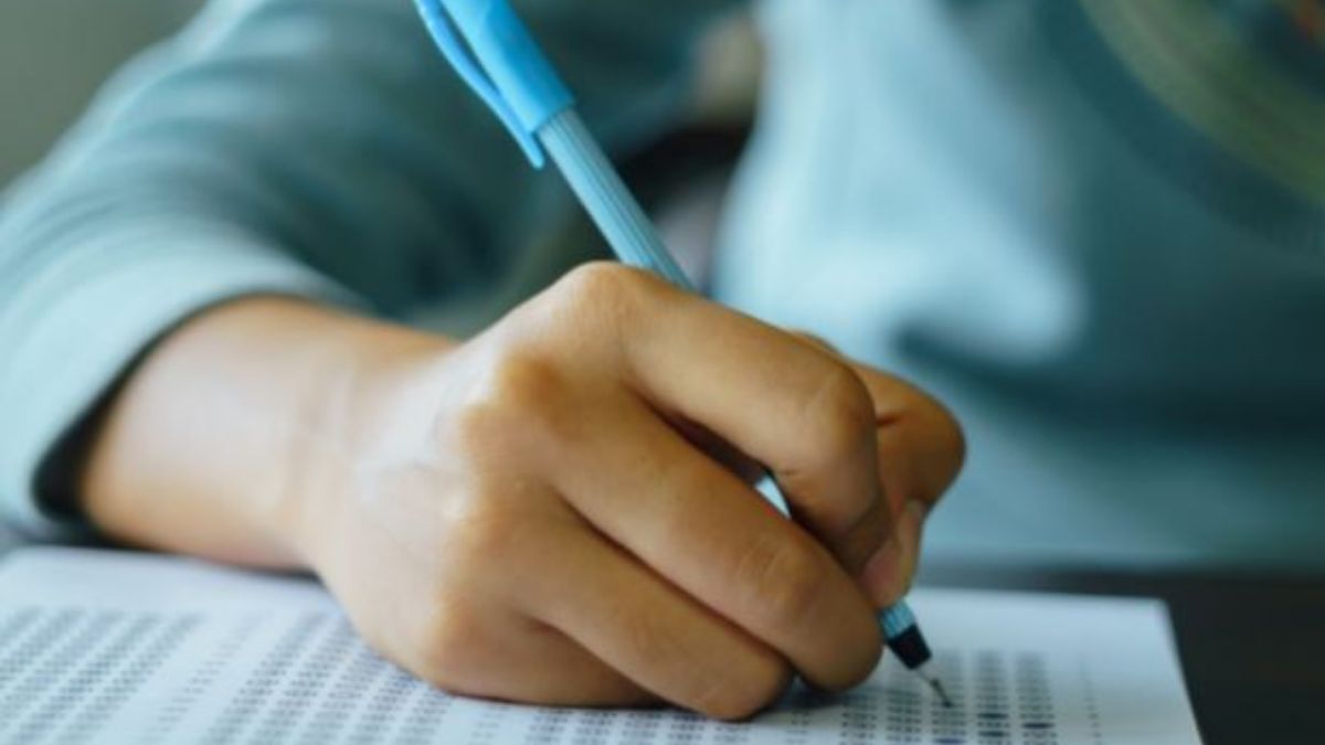 परीक्षा केंद्र के बाहर एडमिट कार्ड और दस्तावेज़ लेकर लाइन में खड़े यूपी पुलिस SI परीक्षा 2026 के अभ्यर्थी, सुरक्षा जांच के बाद प्रवेश करते हुए।